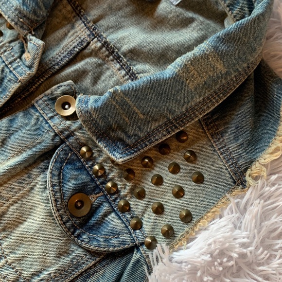 Kiss & Cry Studded Goth Denim Vest - Picture 8 of 16